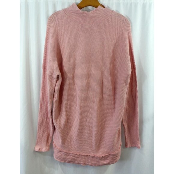 We The Free Tops - We The Free Womens Pink Long Sleeve Oversize Mock Neck Cotton Top S